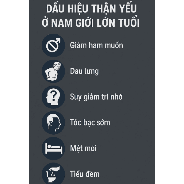 dấu hiệu thận yếu ở nam giới lớn tuổi